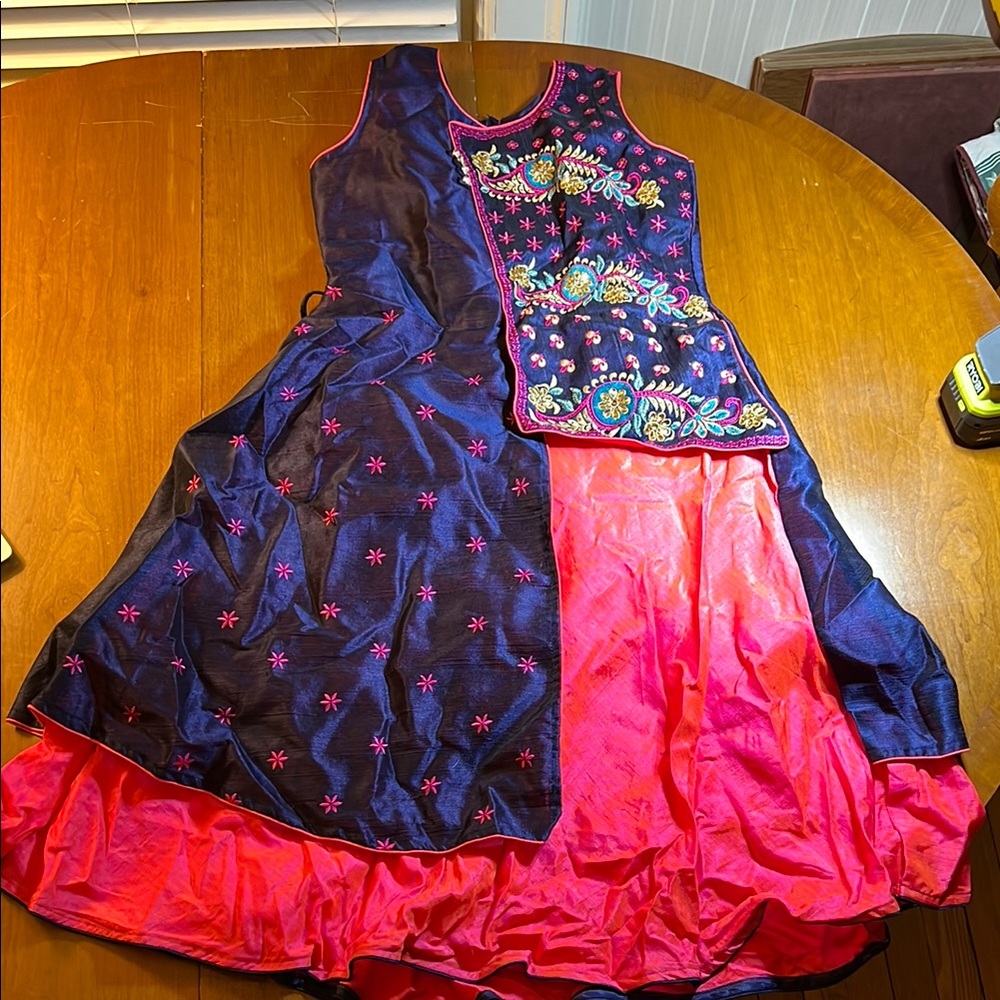 Colorful Embroidered Punjabi Dress